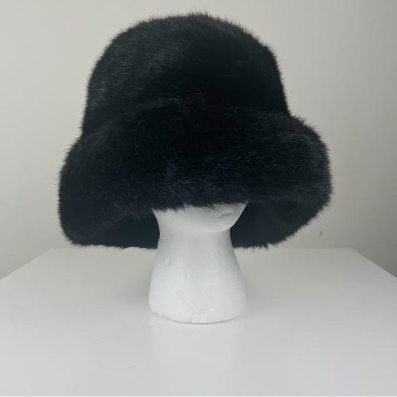 ben berger Accessories - Ben Berger Black Faux Fur Bucket Hat